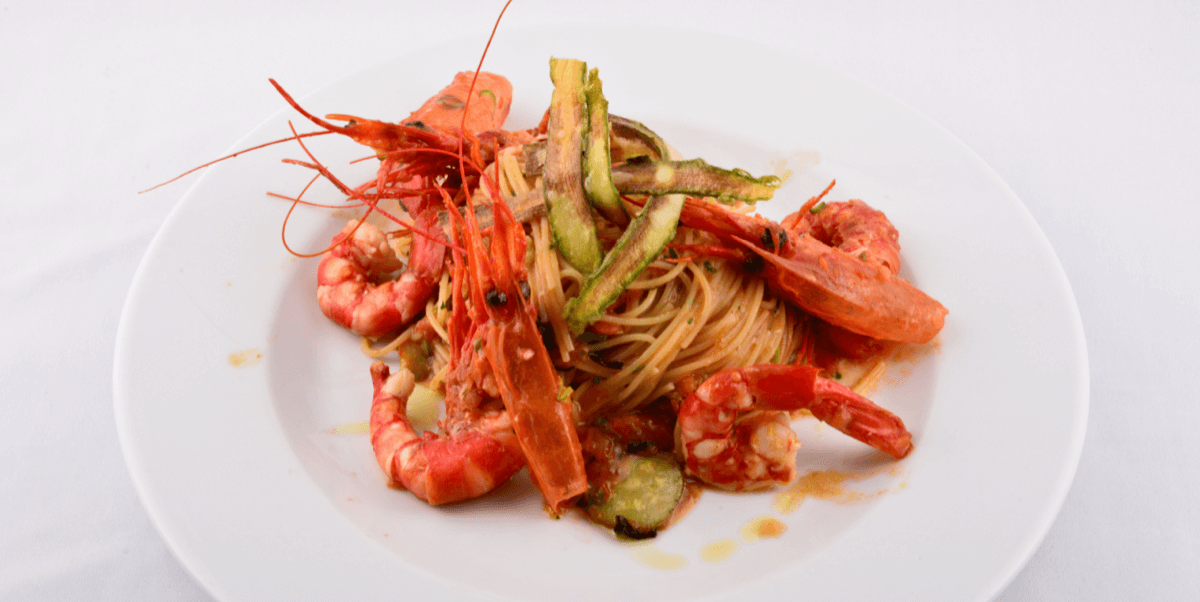  Spaghetti with Shrimps and Vegetables
